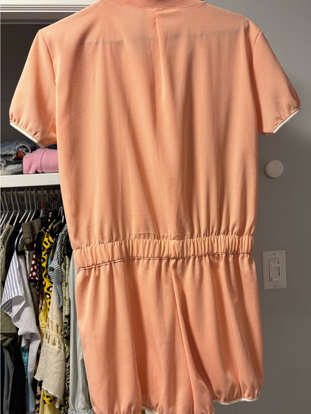 Women's Peach Bow-Neck Romper - Stylish Sleepwear & Loungewear - Picture 5 of 5